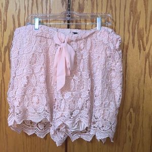 Blush lace shorts